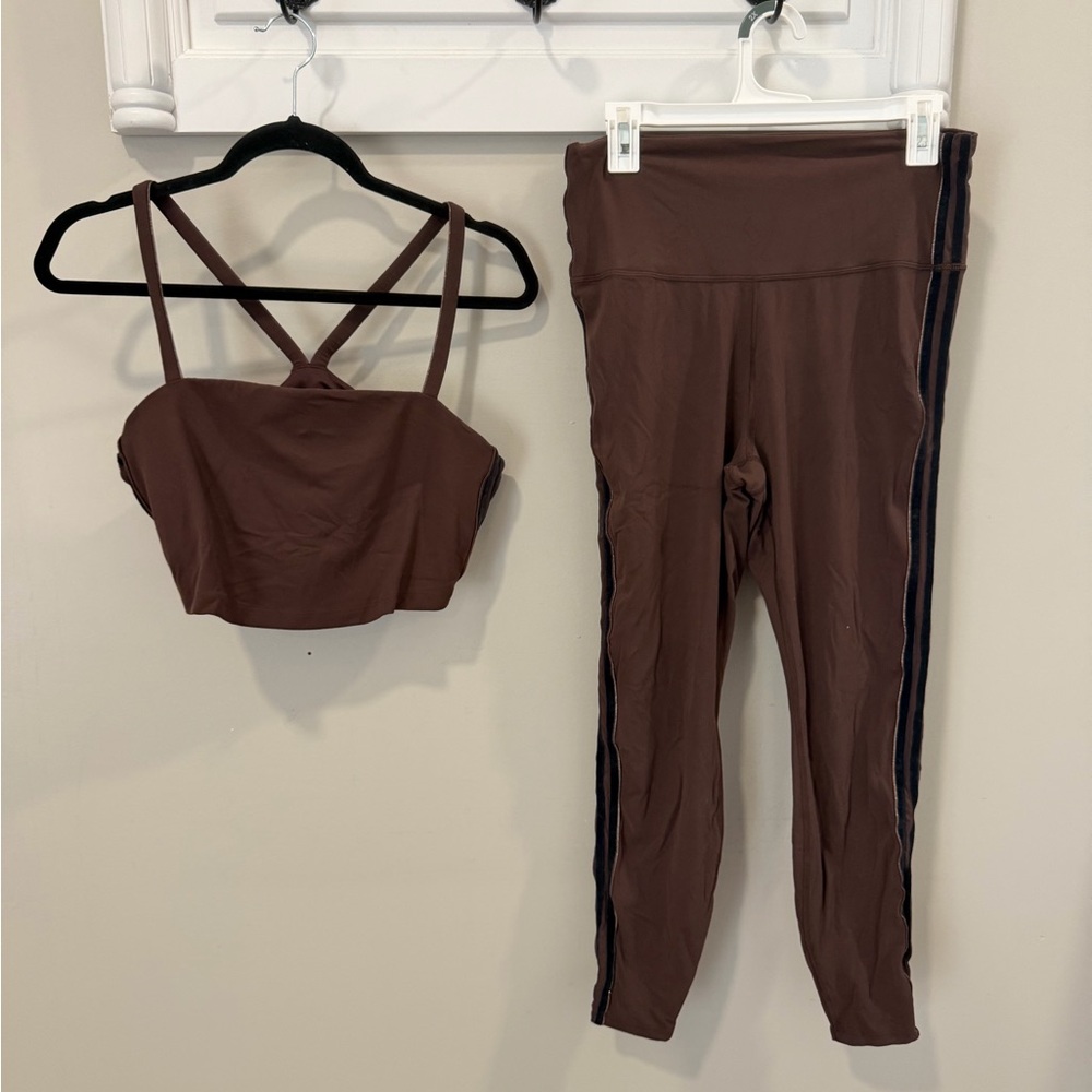 All In Motion Size XL Brown with Black Velvet Stripe Set